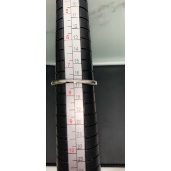 Silver Tone And Aquamarine Rhinestone Beautiful Ring Size 7.5 - Picture 4 of 4